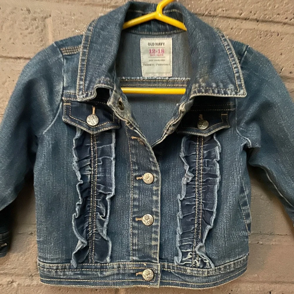 Old Navy  ruffled girls Jean Jacket  12-18 months